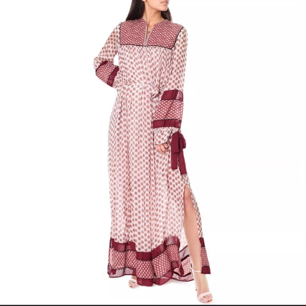 Scotch & Soda Boho Wrap Dress - Black and Burgundy